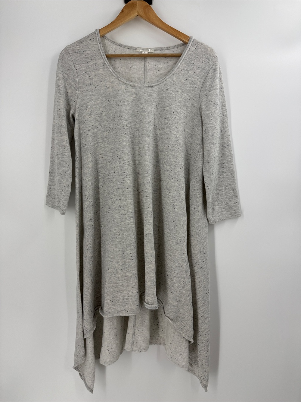 Sophie Max pullover grey sweatshirt mini dress tunic scoop neck large